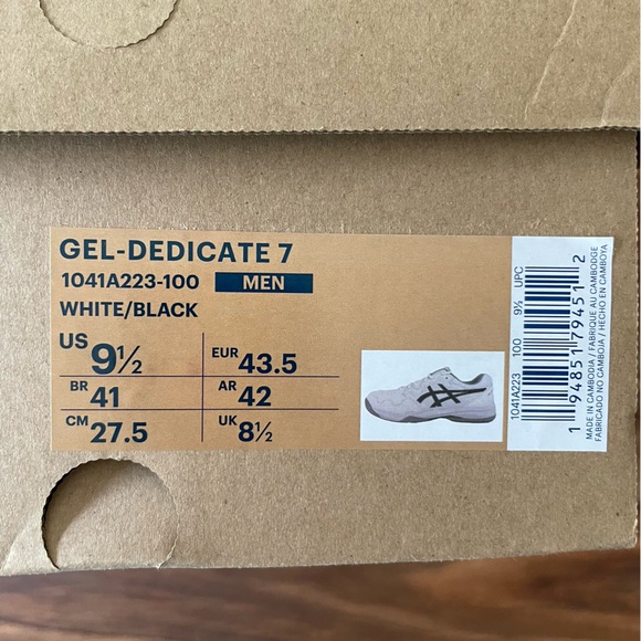 Asics Gel-Dedicate 7 White/Black Tennis Shoes | Men’s Size 9.5 - Picture 12 of 12